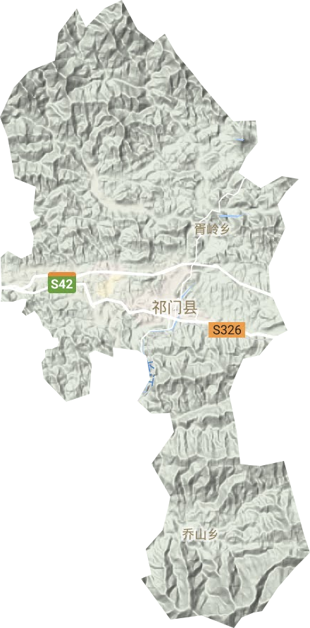 祁山镇地形地图