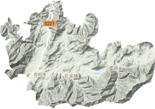 安凌镇地形地图