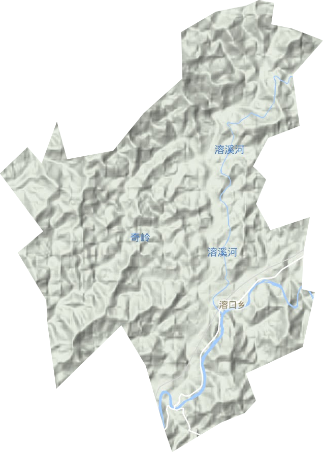 溶口乡地形地图