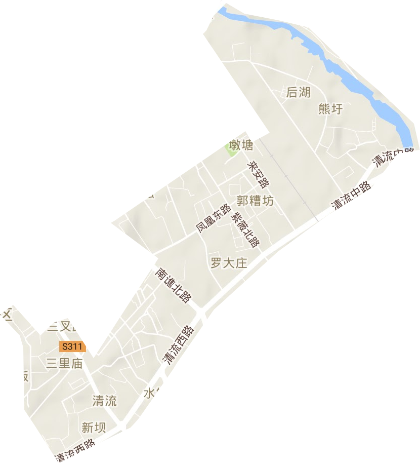 清流街道地形地图