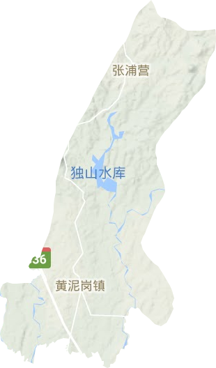 黄泥岗镇地形地图