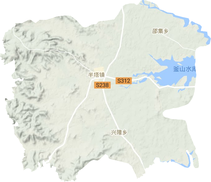 半塔镇地形地图