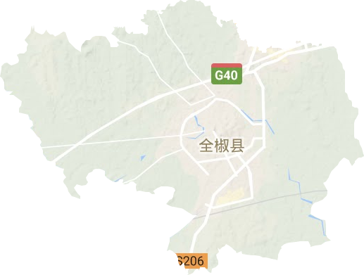 襄河镇地形地图