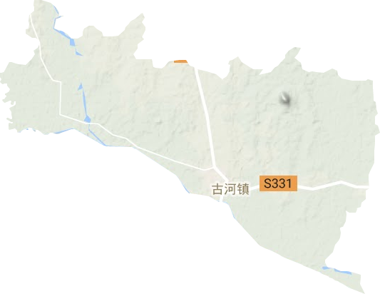 古河镇地形地图