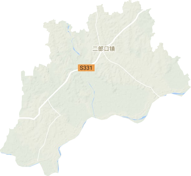二郎口镇地形地图