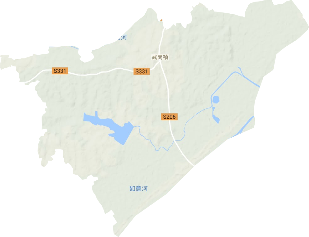 武岗镇地形地图