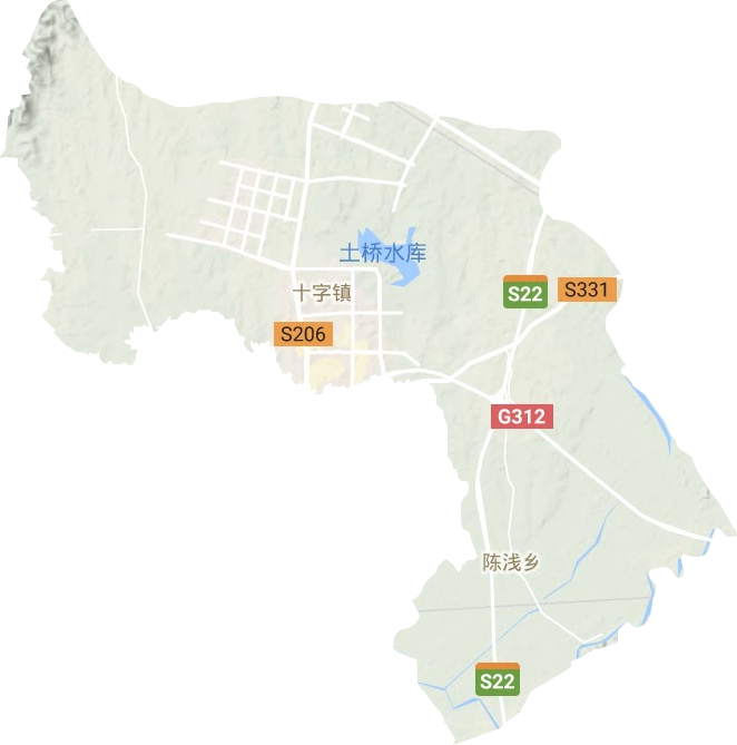 十字镇地形地图