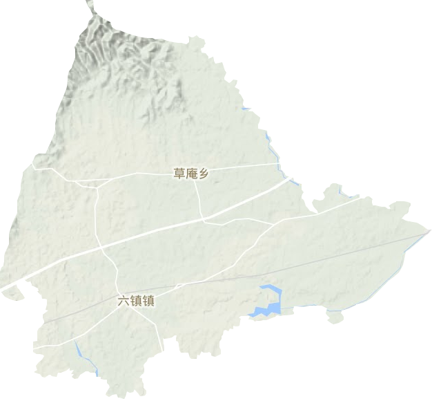 六镇镇地形地图