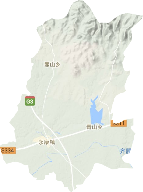 永康镇地形地图