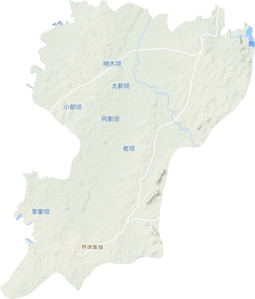 界牌集镇地形地图
