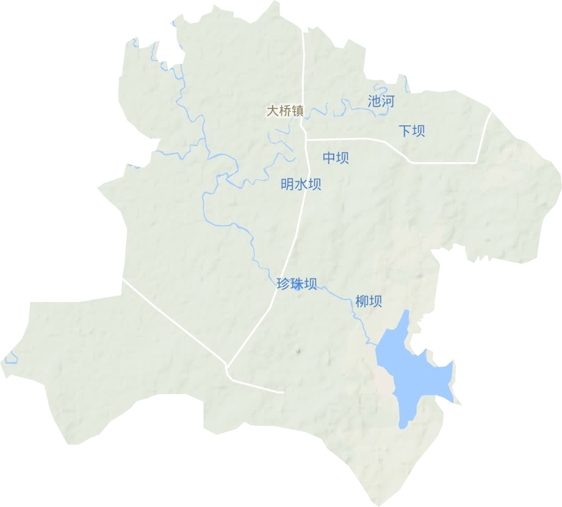 大桥镇地形地图