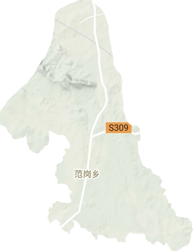范岗乡地形地图