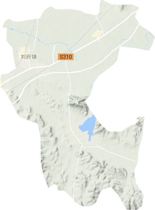 刘府镇地形地图