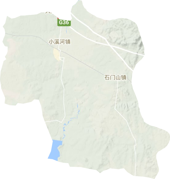 小溪河镇地形地图