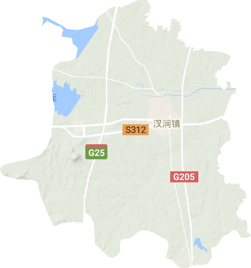 汊涧镇地形地图