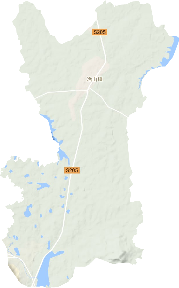 冶山镇地形地图