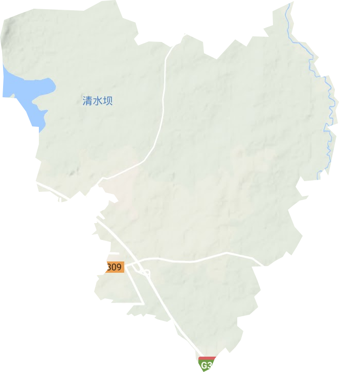 明东街道地形地图