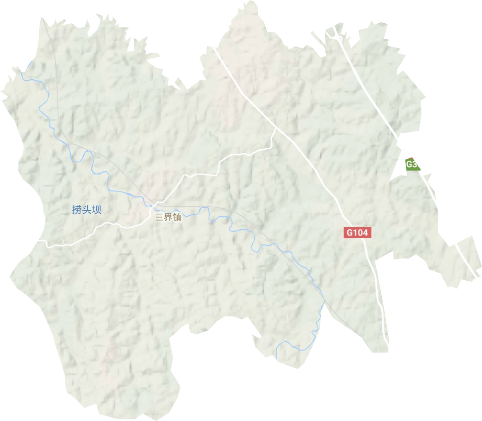三界镇地形地图