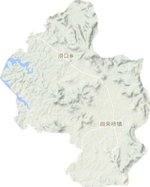 自来桥镇地形地图