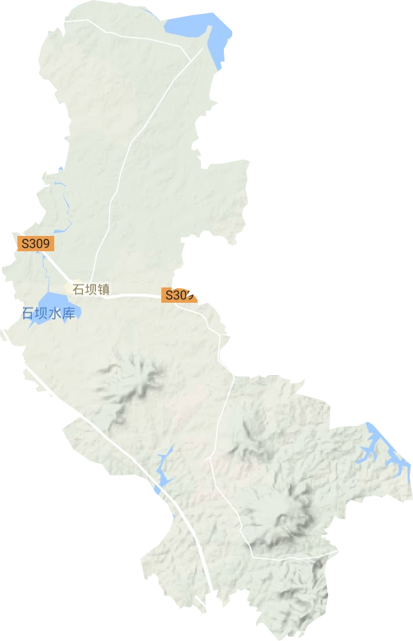 石坝镇地形地图