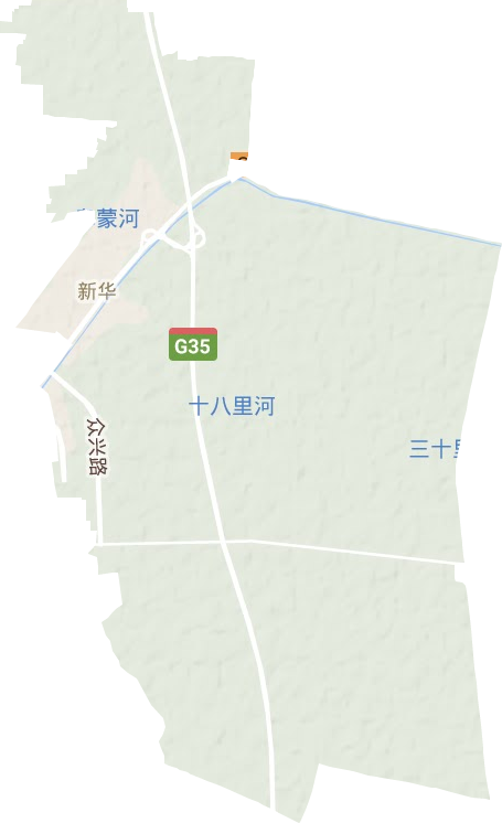 新华街道地形地图