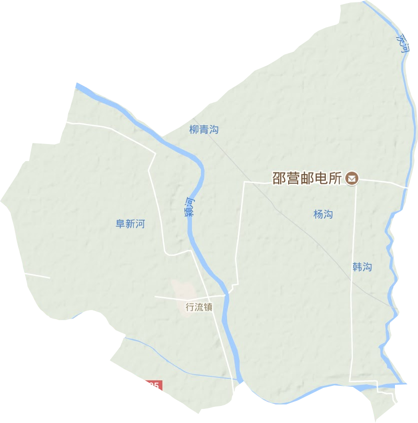 行流镇地形地图