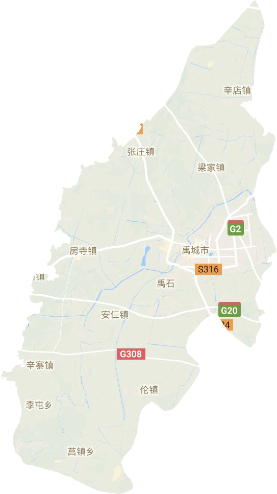 禹城市地形地图