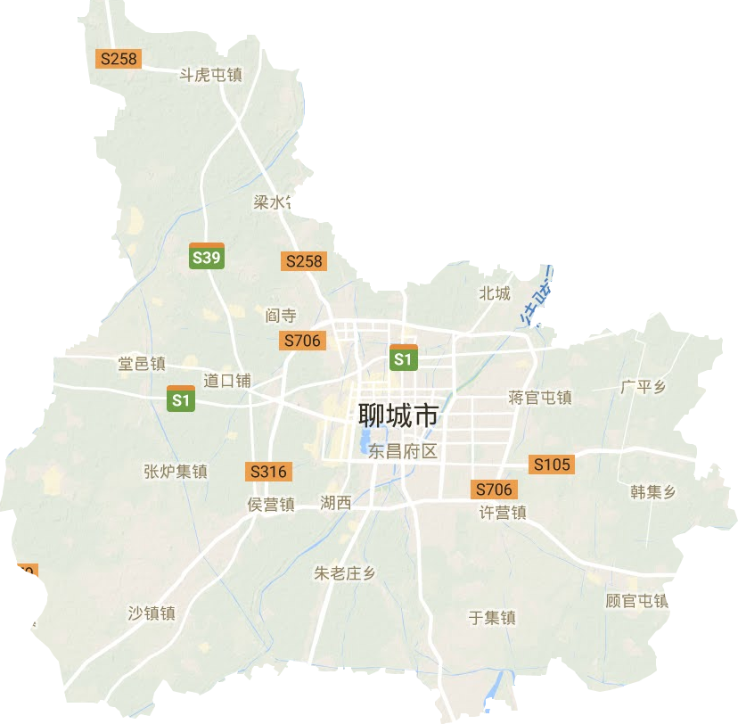 东昌府区地形地图