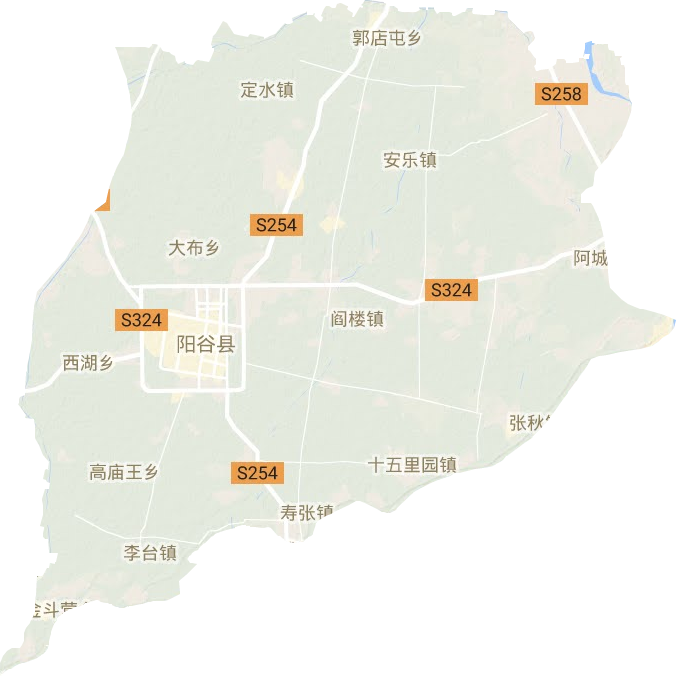 阳谷县地形地图