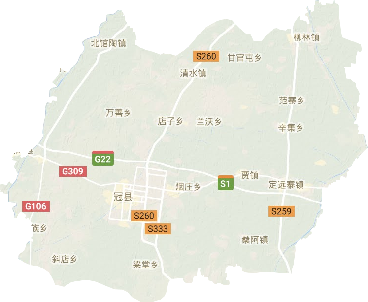 冠县地形地图