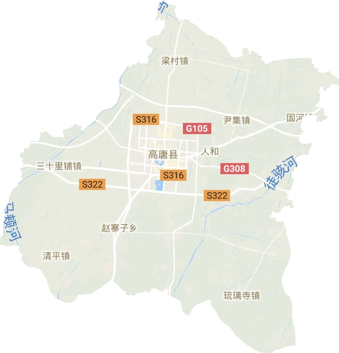 高唐县地形地图