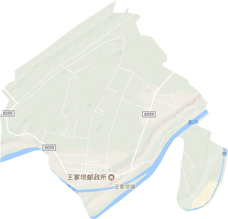 王家坝镇地形地图