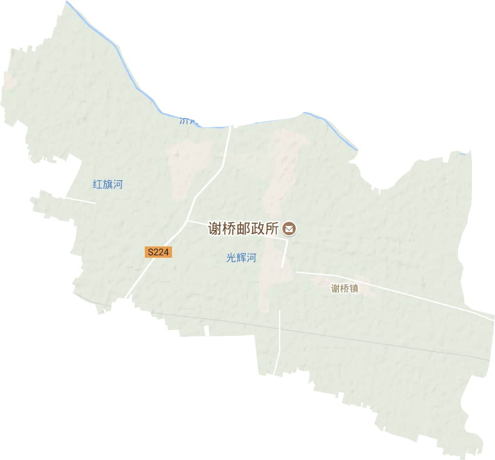 谢桥镇地形地图