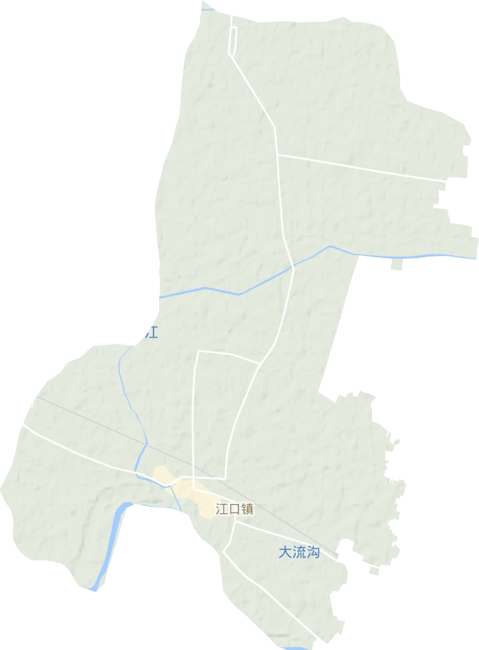 江口镇地形地图
