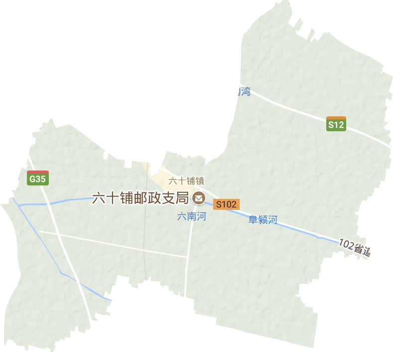 六十铺镇地形地图