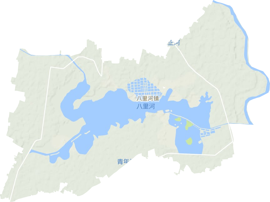 八里河镇地形地图