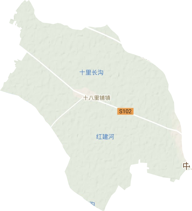 十八里铺镇地形地图