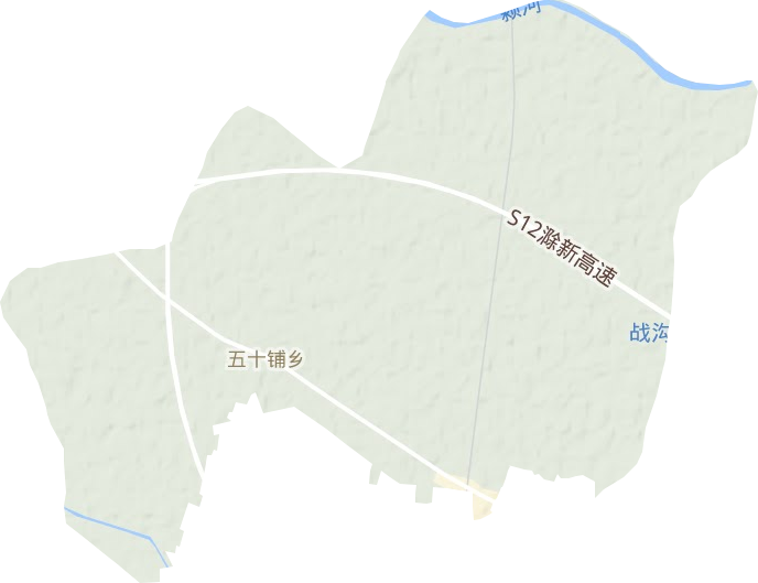 五十铺乡地形地图