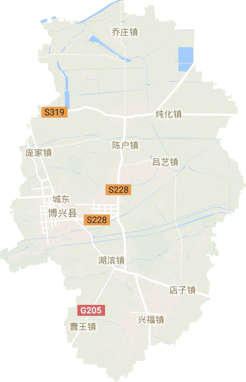 博兴县地形地图