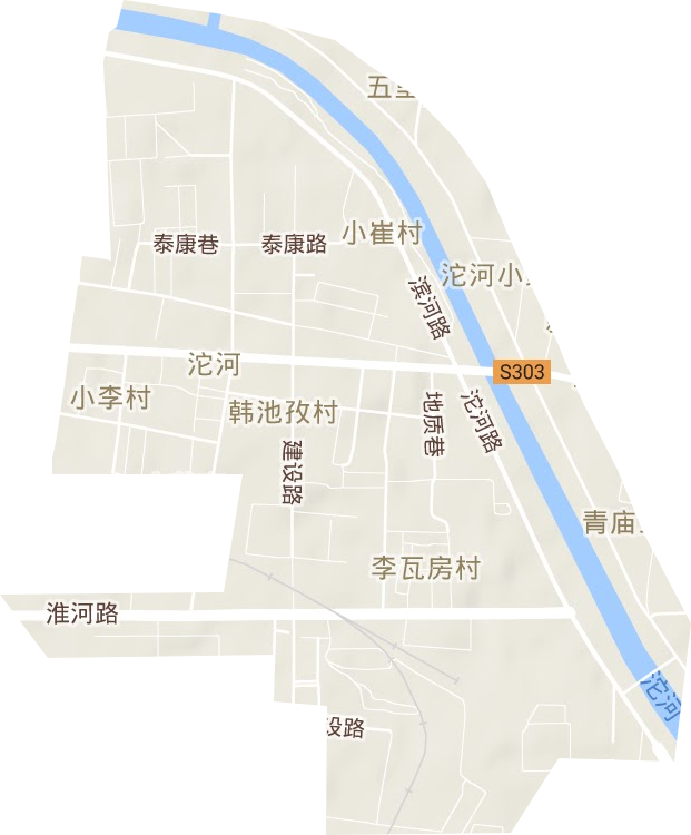 沱河街道地形地图