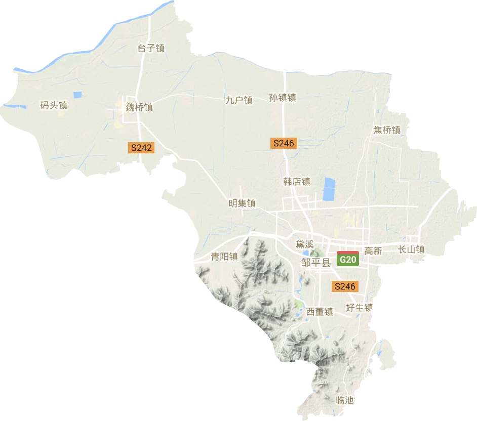 邹平市地形地图