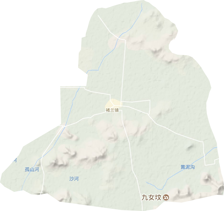 褚兰镇地形地图