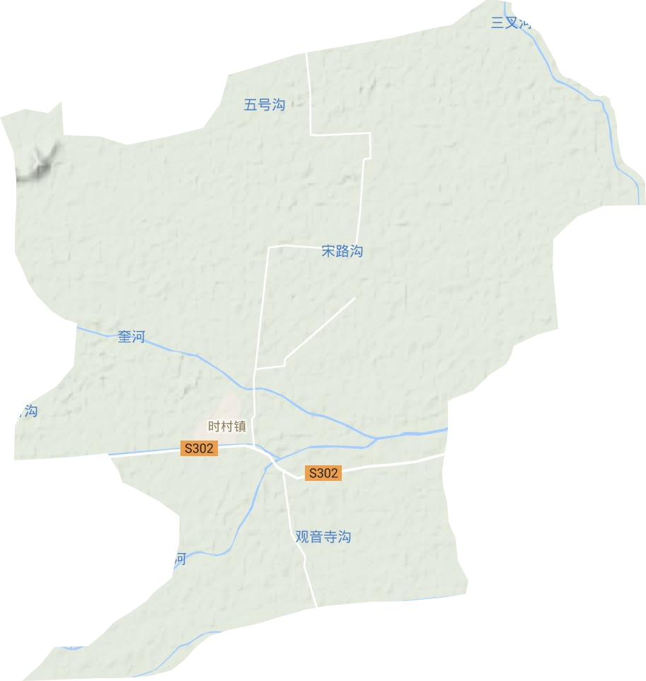 时村镇地形地图