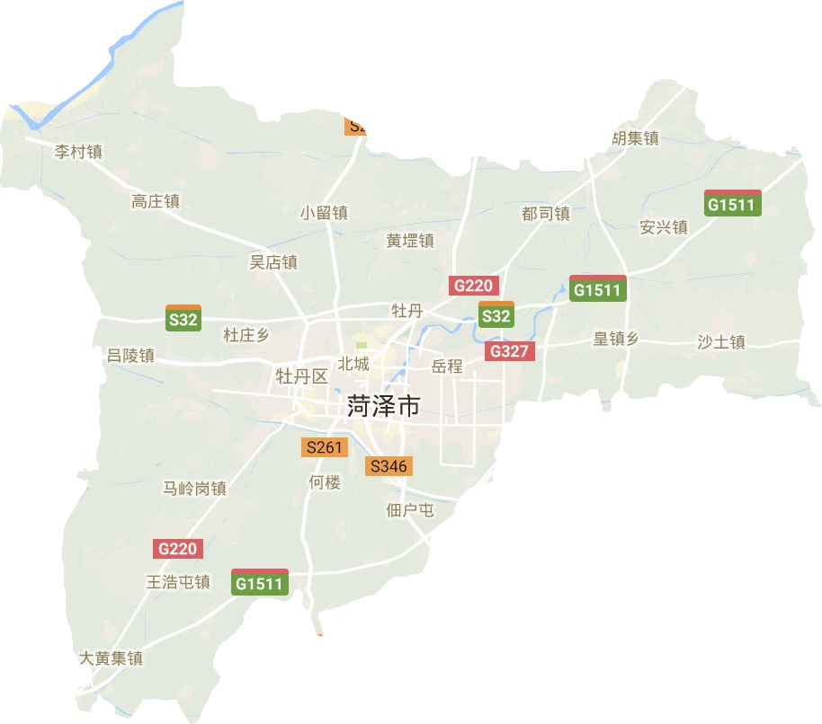 牡丹区地形地图