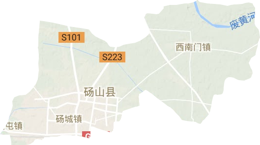 砀城镇地形地图