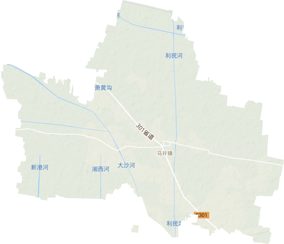 马井镇地形地图