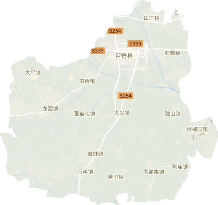 巨野县地形地图