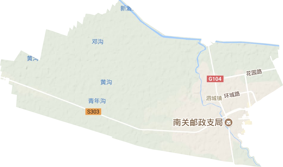 泗城镇地形地图