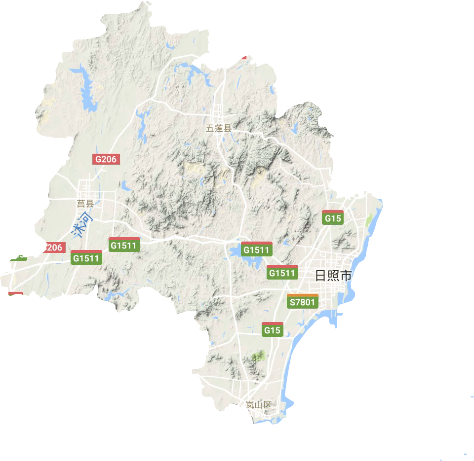 日照市地形地图