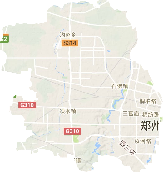 中原区地形地图